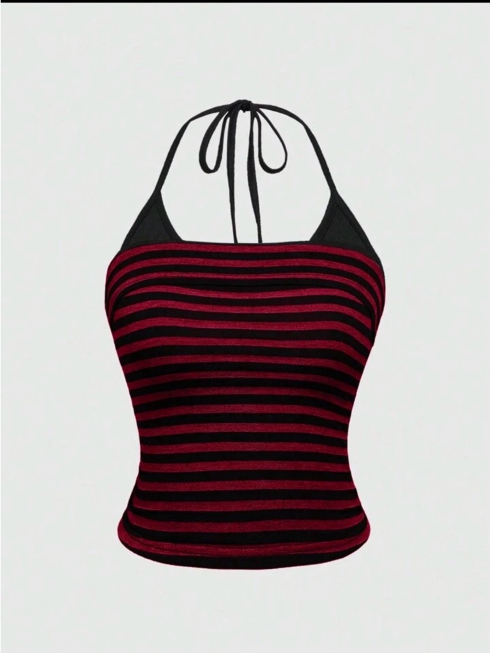 ROMWE Grunge Punk Sexy Halter Striped Color-Block Sleeveless Crop Top size Small